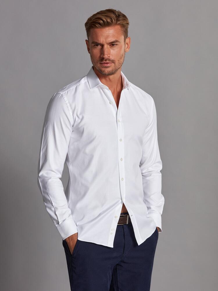 Chemise cintrée Miles texturée blanche Chemises Homme