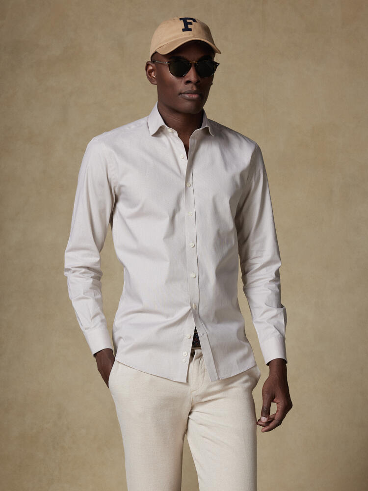 Chemise cintrée en mille raies sable Chemises Business Slim