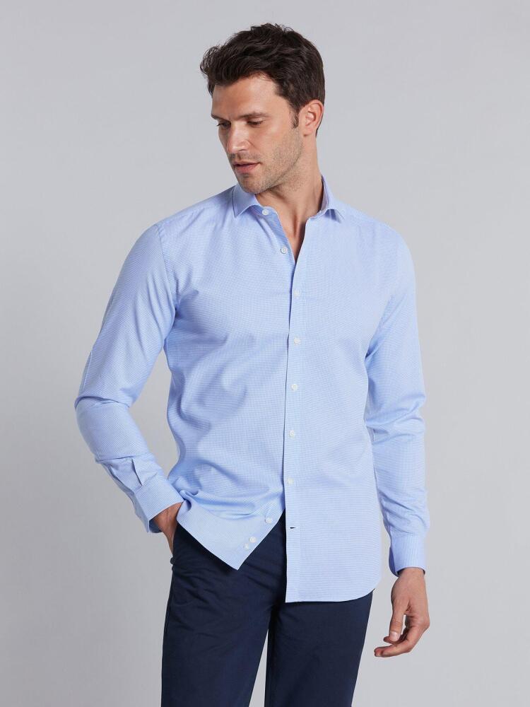 Chemise cintrée Pace en pin point ciel Chemises Homme