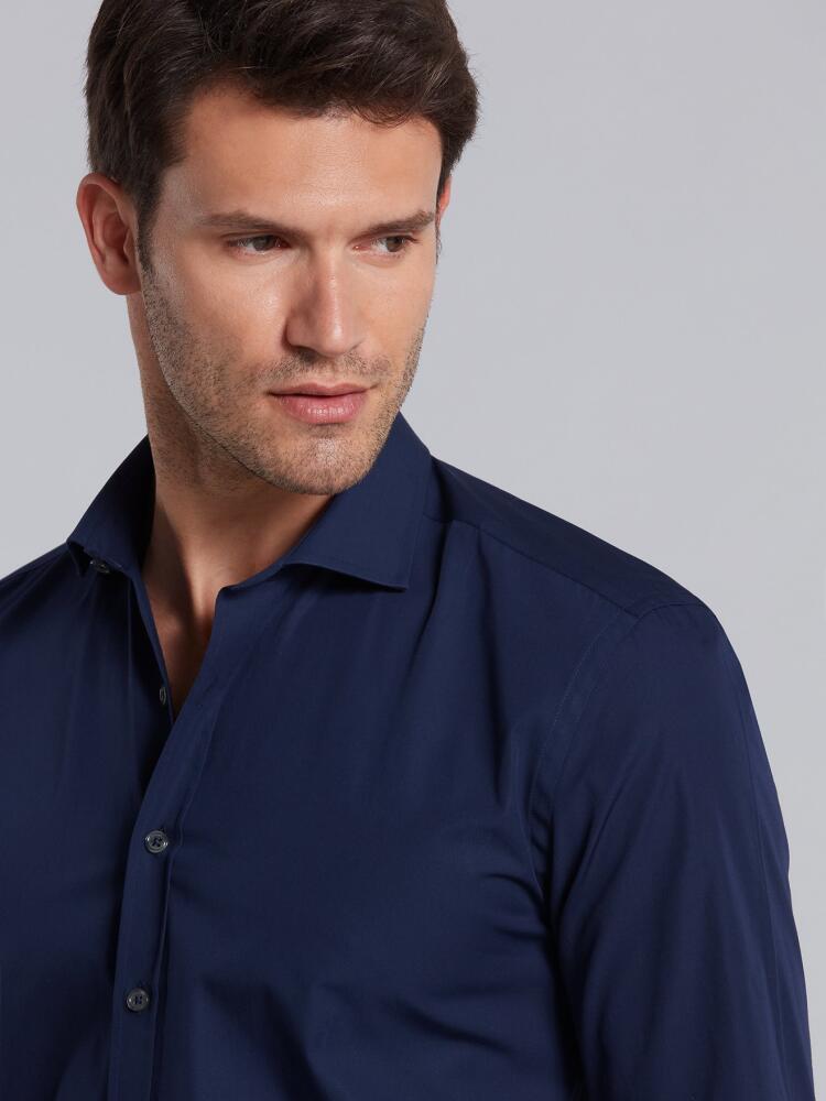 Chemise en popeline marine Chemises Homme