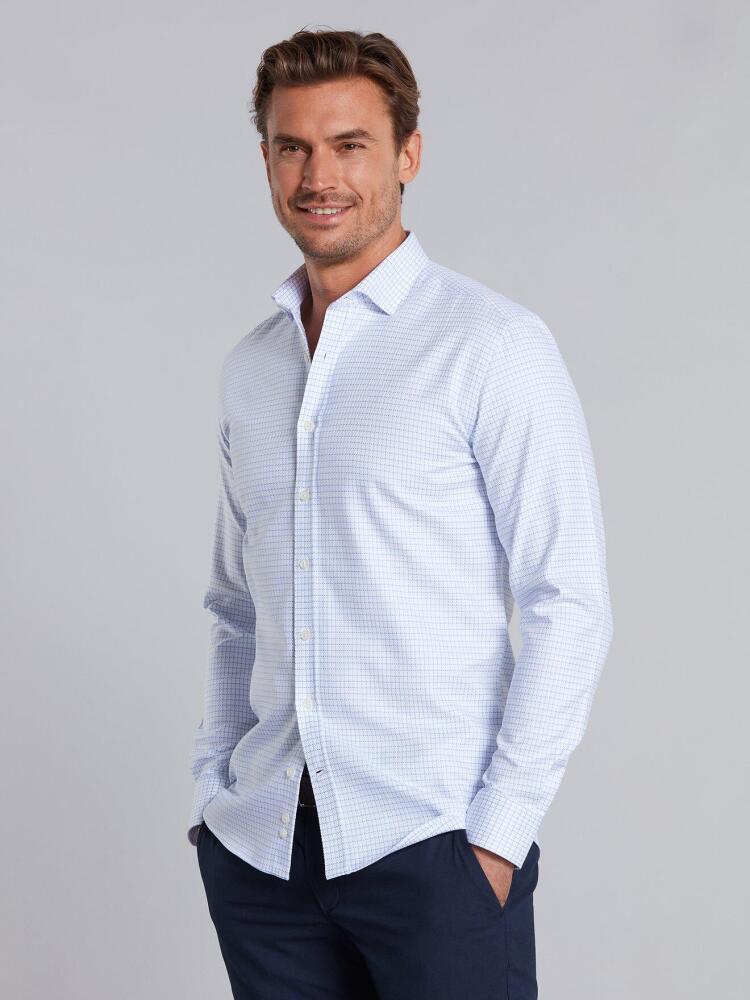 Chemise cintrée Reed à carreaux ciel Chemises Homme