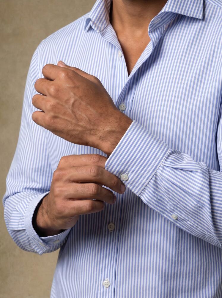 Chemise cintrée Sawyer à rayures ciel Chemises Homme