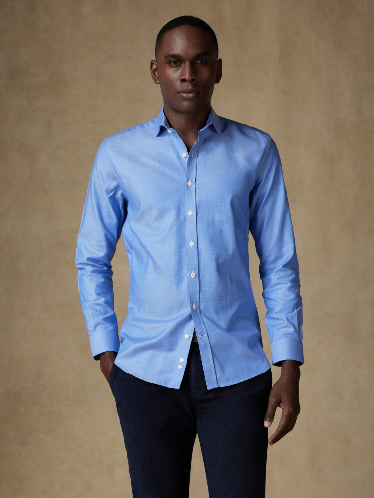Chemise cintrée Sole en natté bleu Chemises Homme