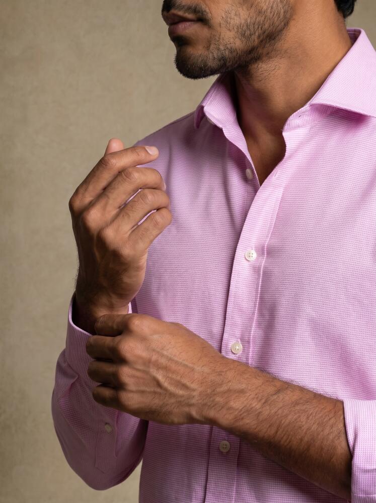 Chemise cintrée Tadd texturée rose Chemises Homme