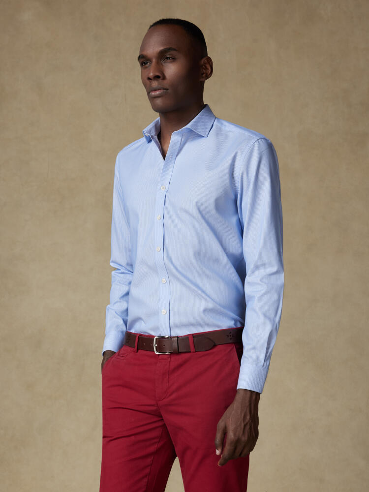 Chemise cintrée Theo à rayures bleues Chemises Homme