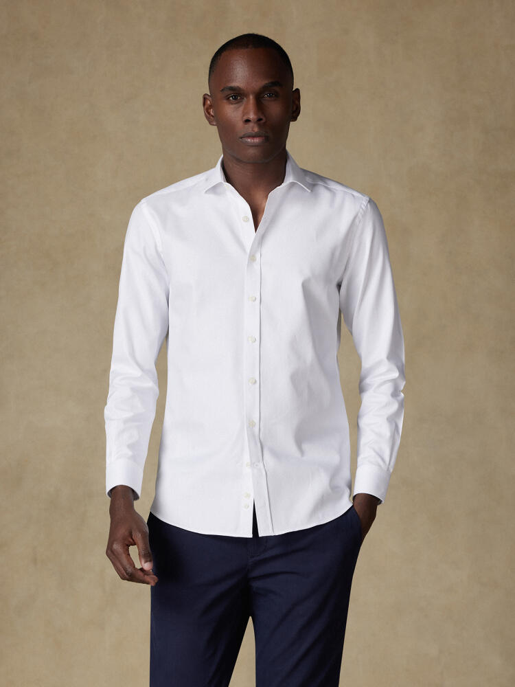 Chemise cintrée en twill blanc Chemises Homme