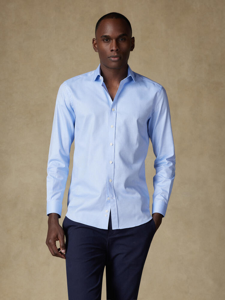 Chemise cintrée en twill ciel Chemises Homme