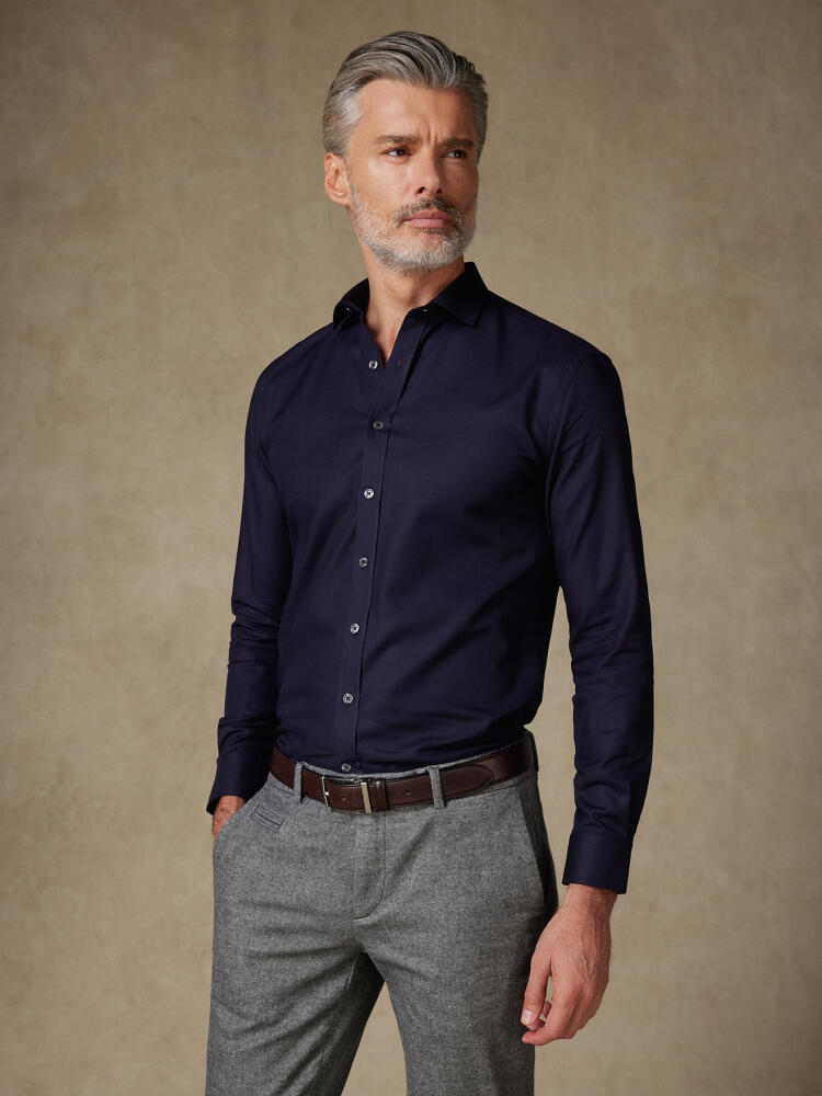 Chemise cintrée en twill marine Chemises Business Slim