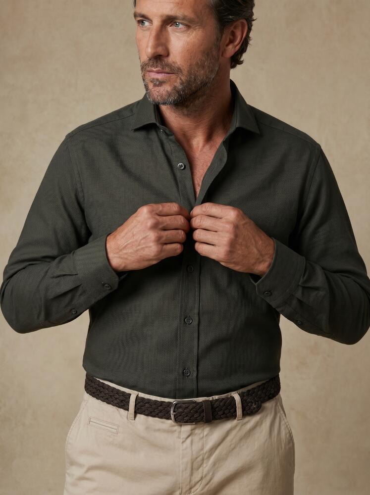 Chemise cintrée Weldon en oxford kaki Chemises Homme