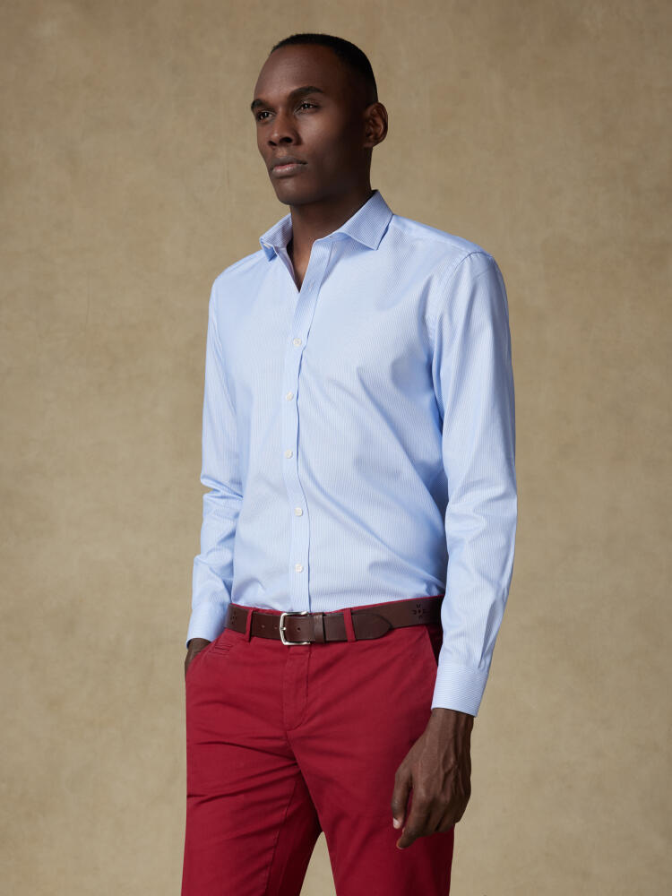 Chemise Theo à rayures ciel Chemises Homme