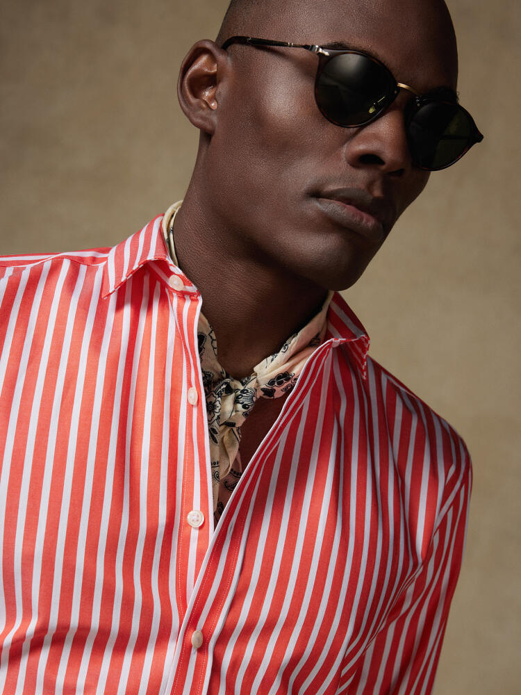 Chemise Toby à rayures orange Outlet