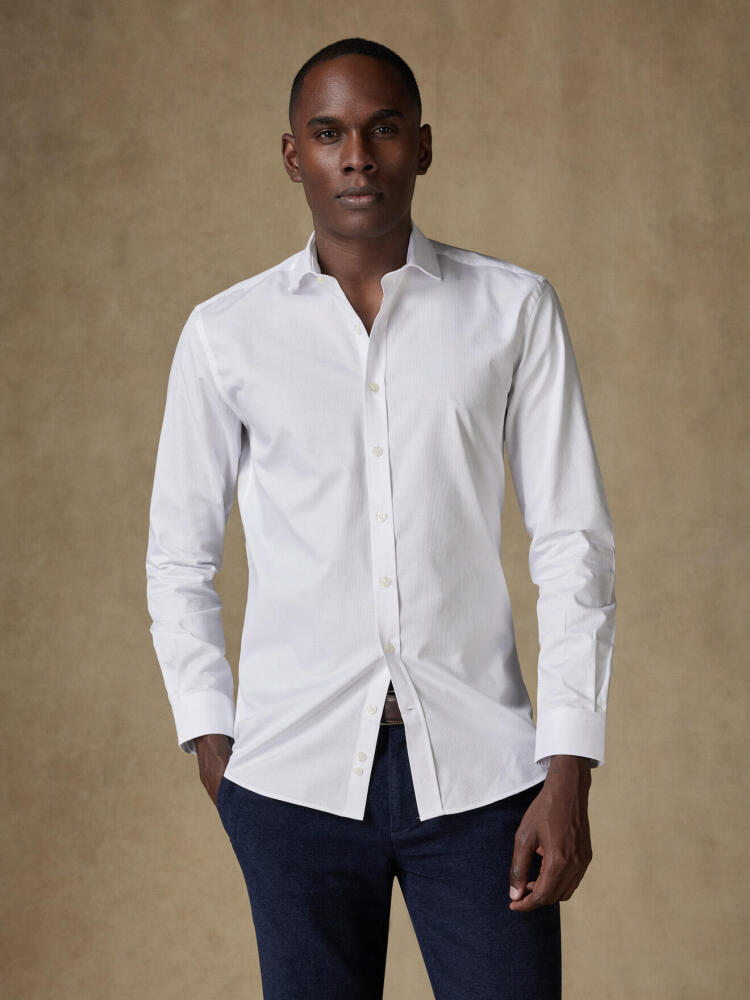 Chemise en piqué blanc Chemises Homme