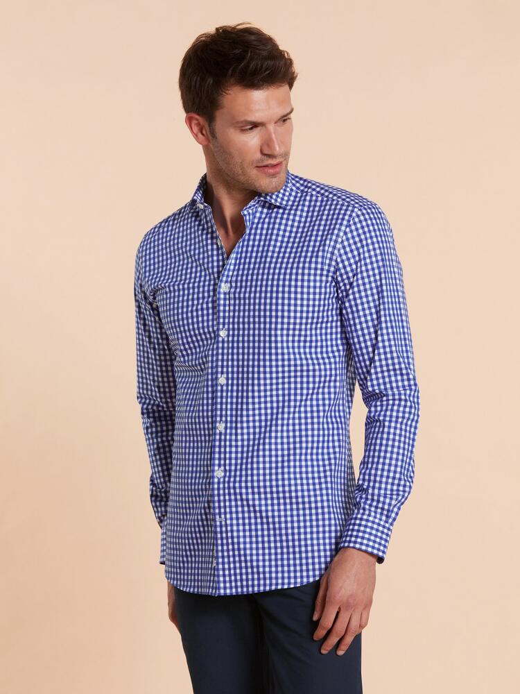 Chemise bio Colin à carreaux marine Chemises Homme