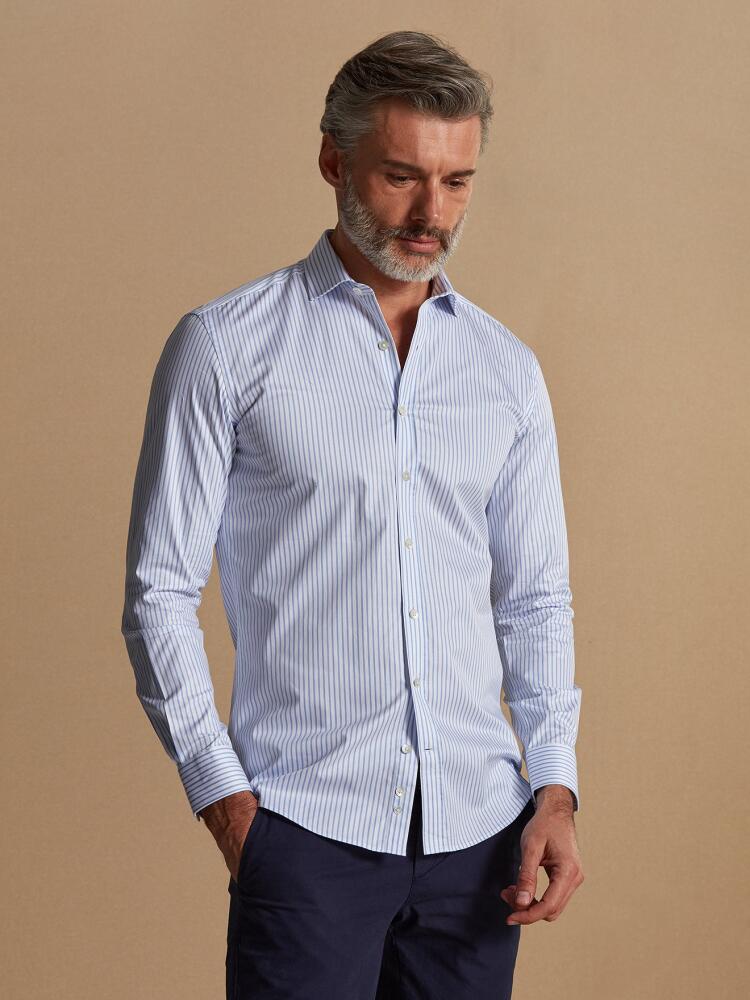 Chemise bio Mitch à rayures ciel Chemises Homme