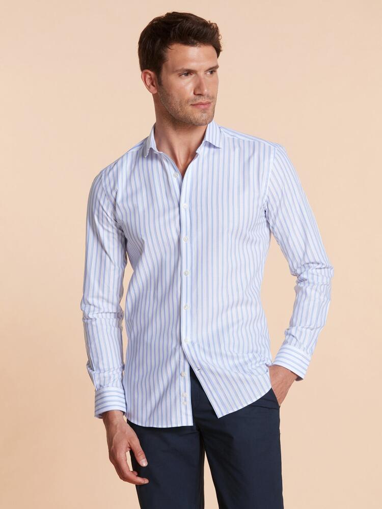 Chemise bio cintrée Curtis à rayures ciel Chemises Homme