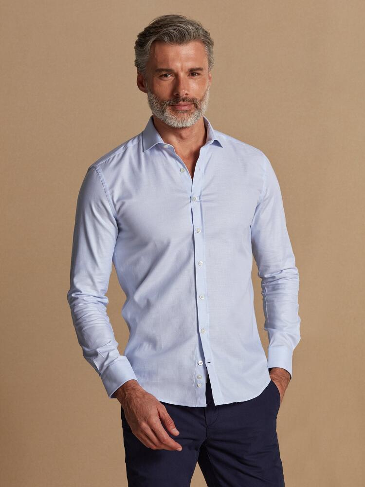Chemise cintrée bio Rich en natté ciel Chemises Homme