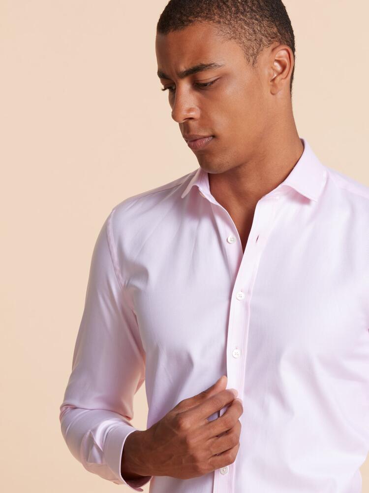 Chemise bio cintrée en twill rose Chemises Homme