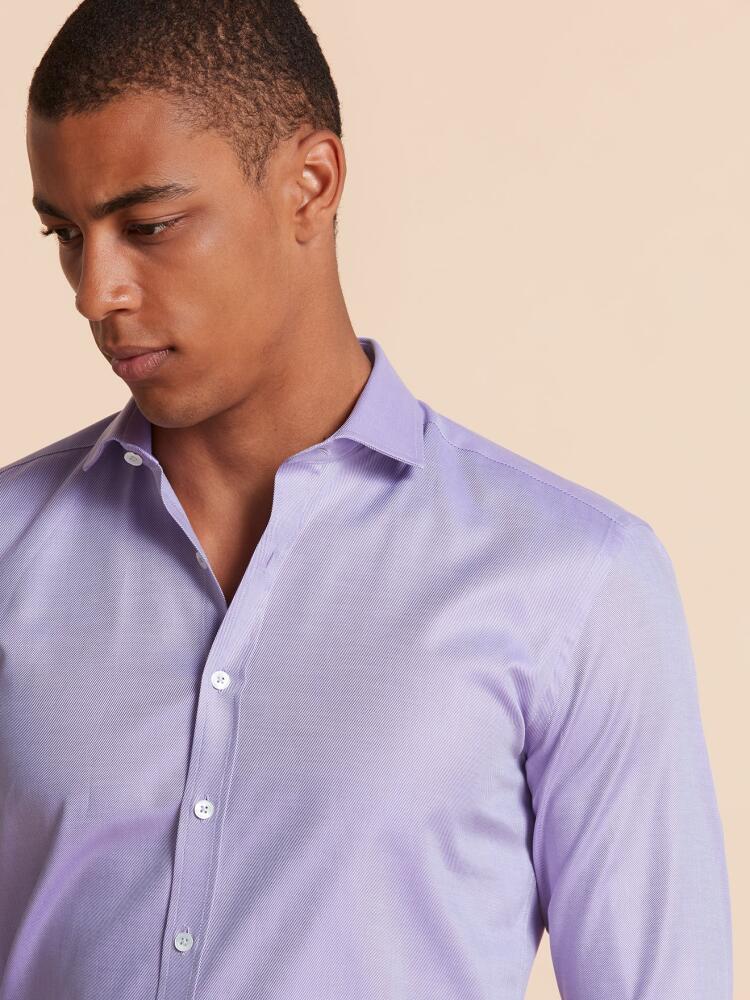 Chemise bio cintrée en twill parme Chemises Homme