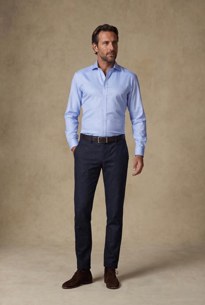 Chemise non-iron en chevron ciel Chemises Homme