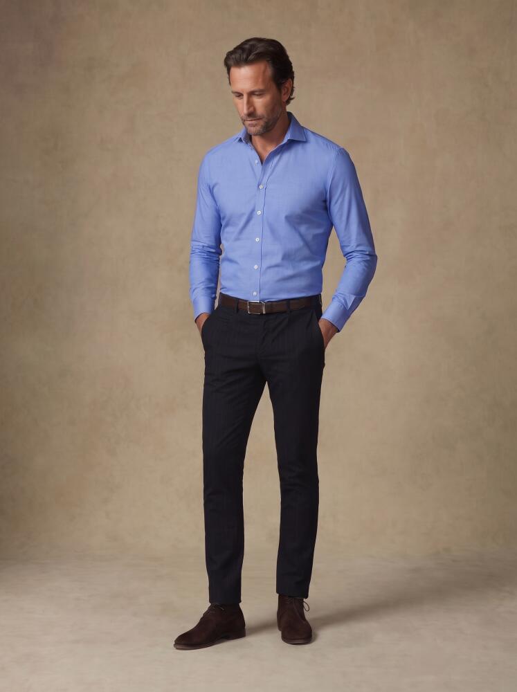 Chemise Daria non-iron en popeline bleue Chemises Homme