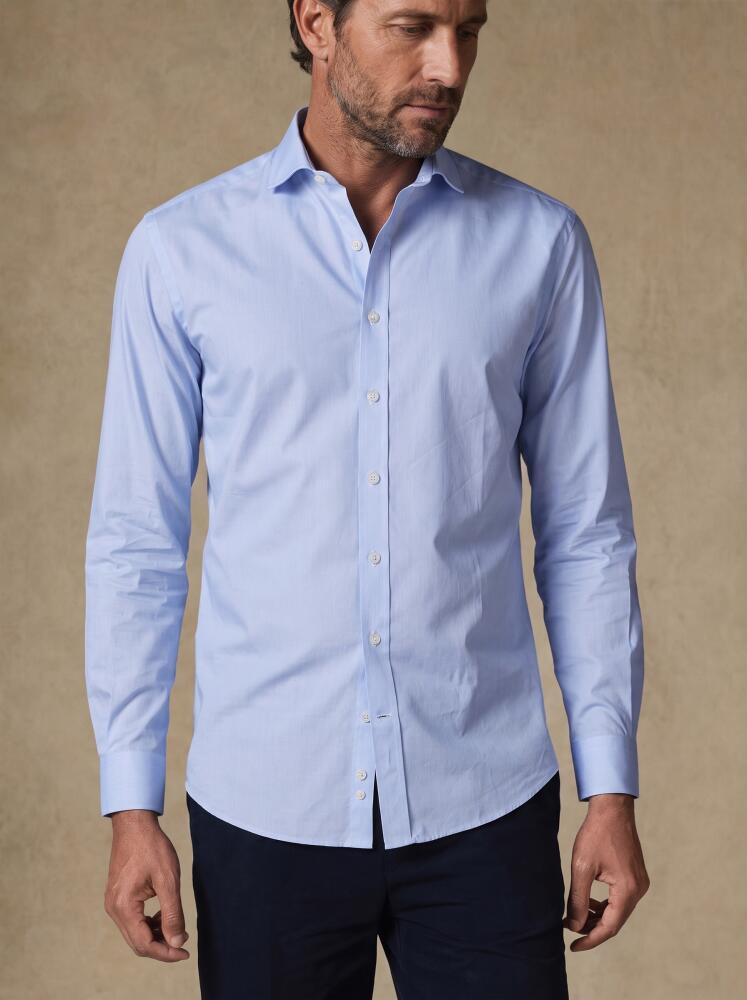 Chemise cintrée non-iron en mille raies ciel Chemises Homme