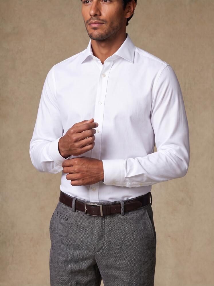 Chemise cintrée non-iron en popeline blanche Chemises Homme