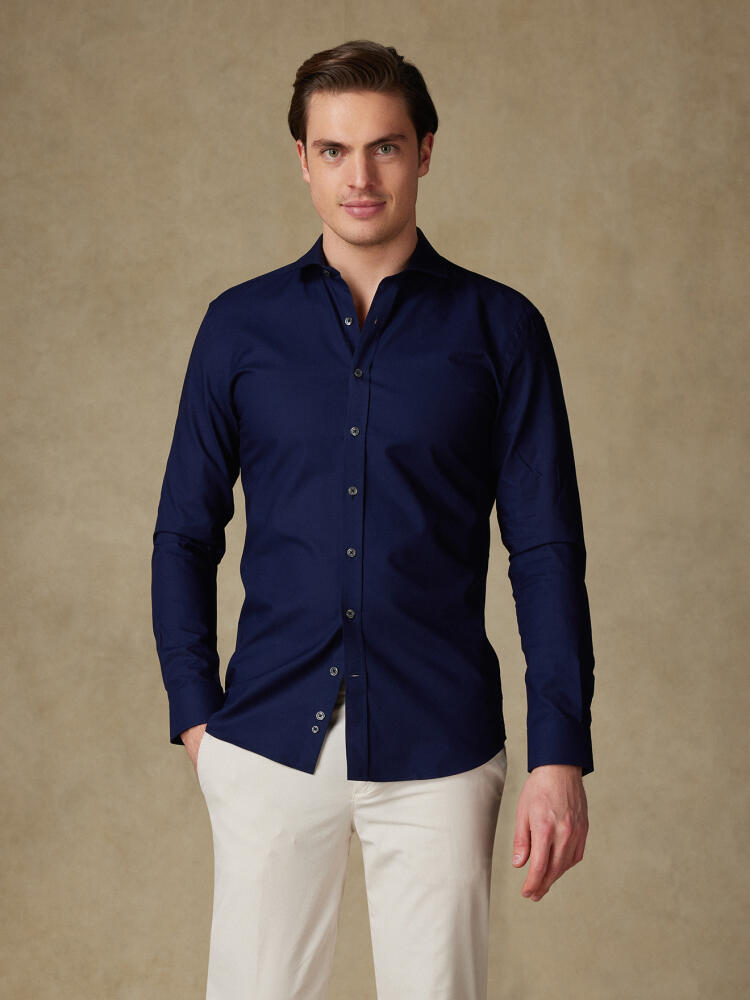 Chemise cintrée Alban marine - Petit col Chemises Homme