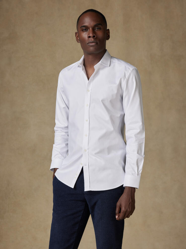 Chemise cintrée Brien en twill blanc - Petit Col Chemises Homme