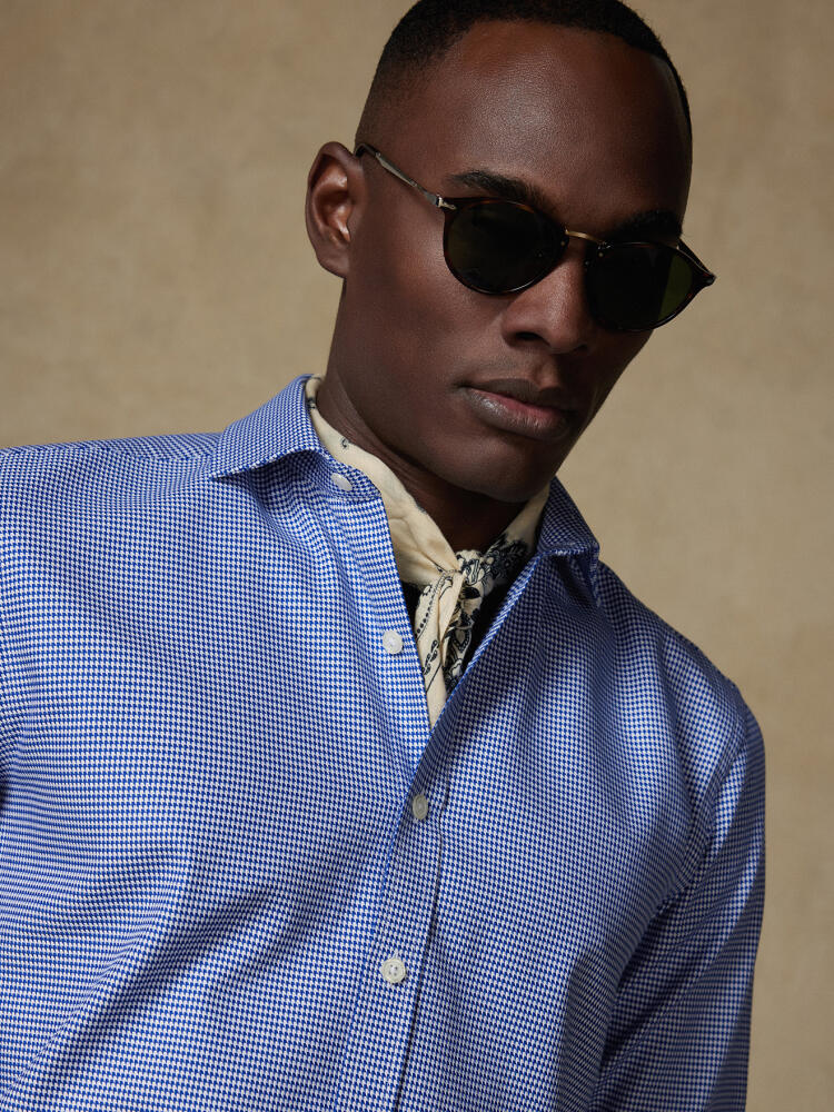 Chemise cintrée Corey en twill marine - Petit col Chemises Business Slim