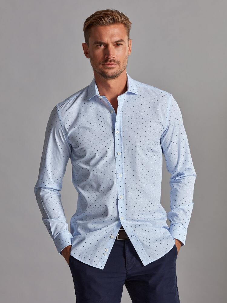Chemise cintrée Grady ciel à motifs imprimés - Petit Col Chemises Homme