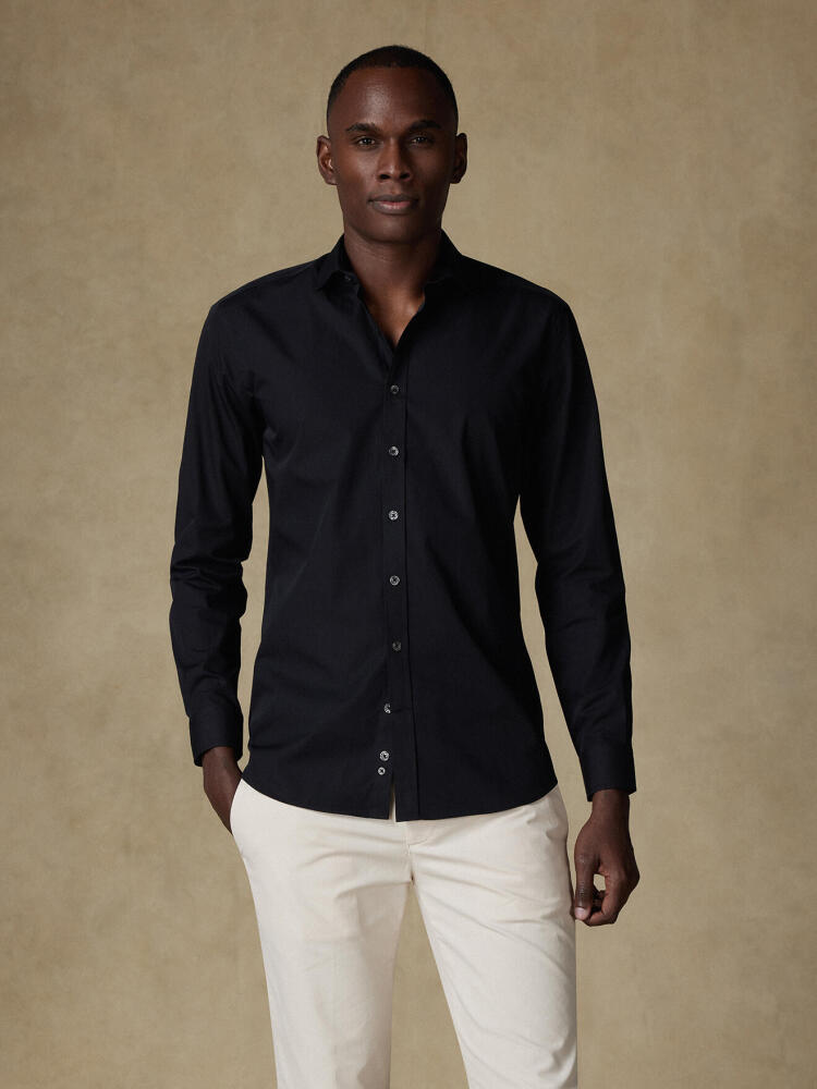 Chemise cintrée en popeline noir Chemises Homme