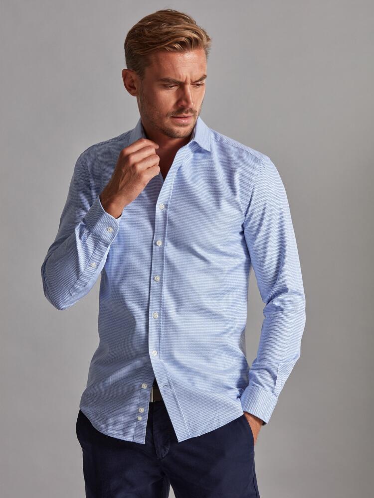 Chemise cintrée Willy en twill ciel - Petit Col Chemises Homme