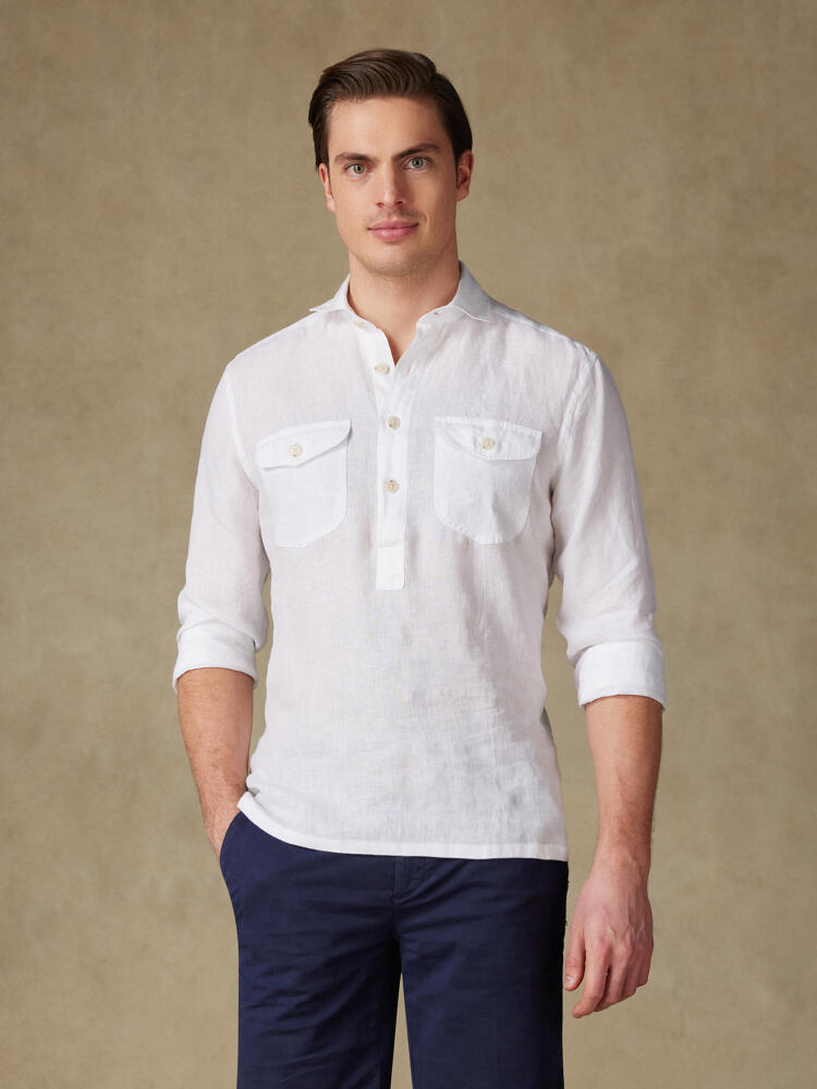 Chemise safari Olaf blanche Outlet
