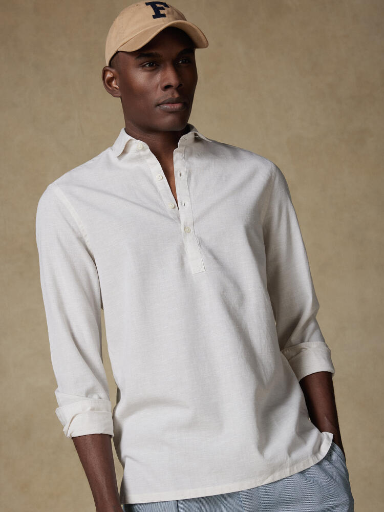 Chemise Polo Wayne en lin sable Outlet