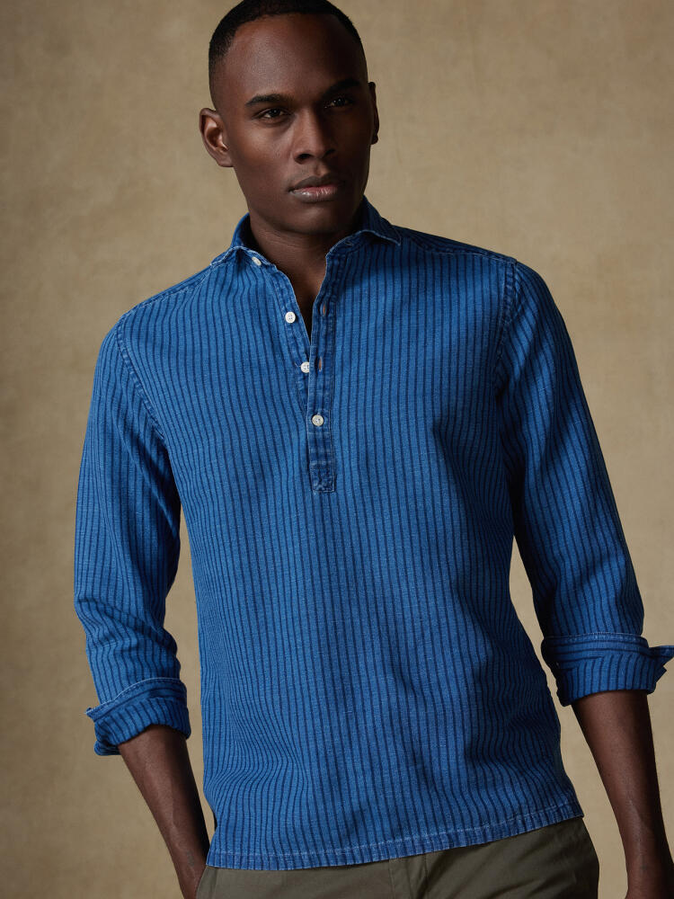Chemise Polo Willow à rayures indigo Outlet