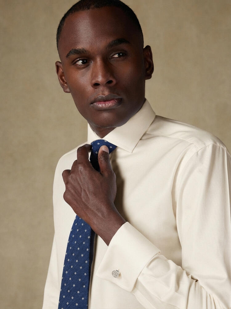 Chemise Bolton off-white en coton & lyocell  - Poignets mousquetaire Chemises Business Classique