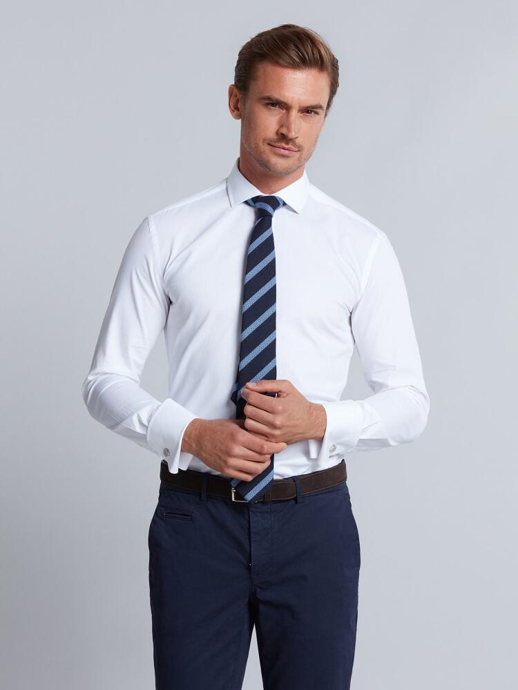 Chemise Bruce texturée blanche - Poignets Mousquetaires Chemises Homme