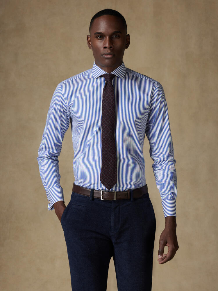 Chemise Nick à rayures marine  - Poignets Mousquetaires Chemises Homme