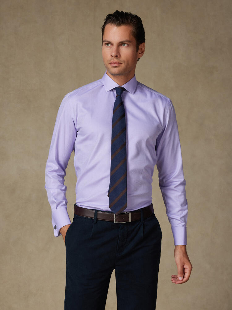 Chemise en twill parme - Poignets mousquetaires Chemises Poignets Mousquetaires Unies
