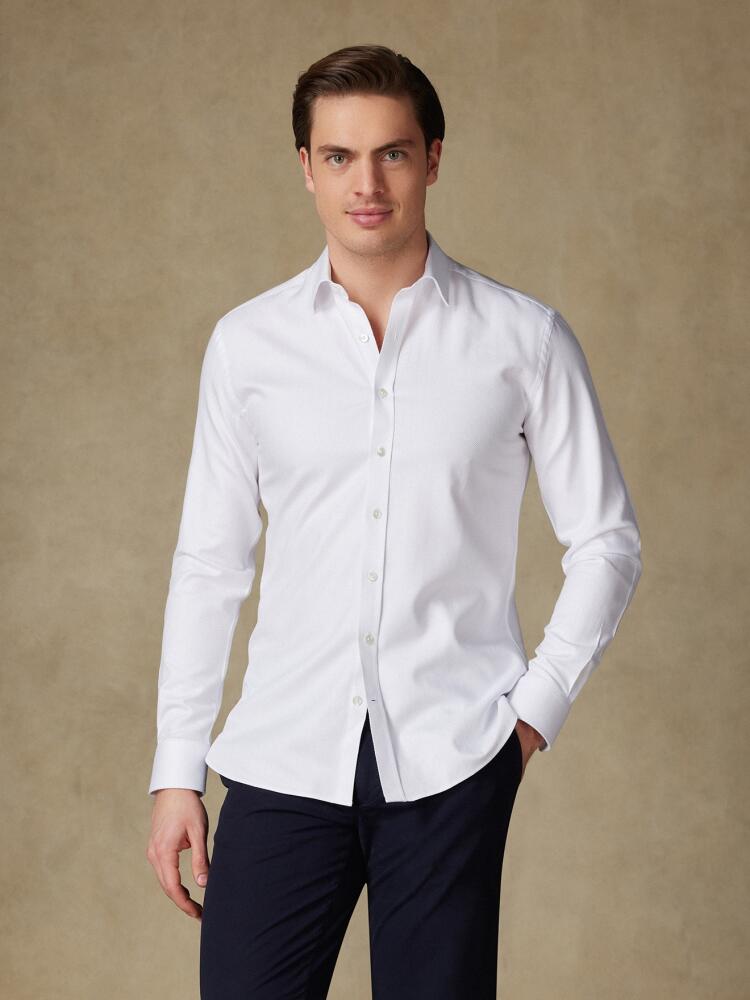 Chemise cintrée en chevron royal blanc Chemises Homme