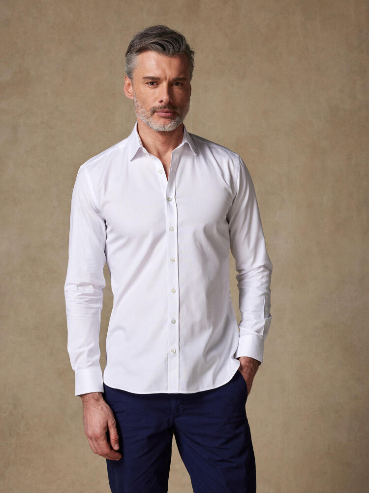 Chemise en pin point royal blanc Chemises Homme