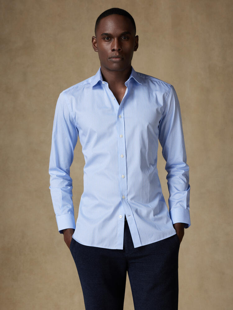 Chemise Samy à rayures ciel Chemises Homme