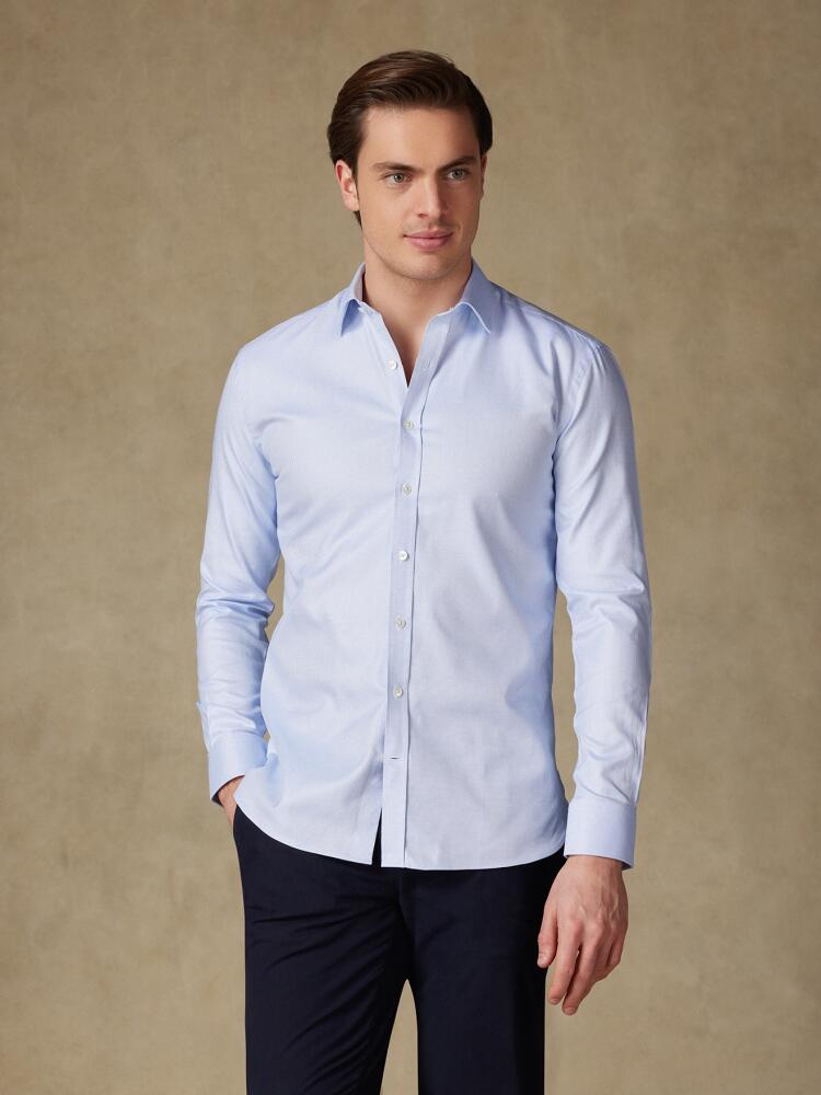 Chemise cintrée en natté royal ciel Chemises Homme