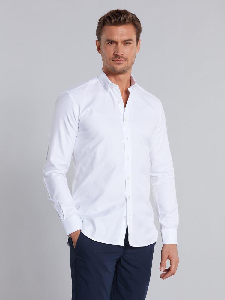 Chemise cintrée blanche en oxford royal Chemises Homme