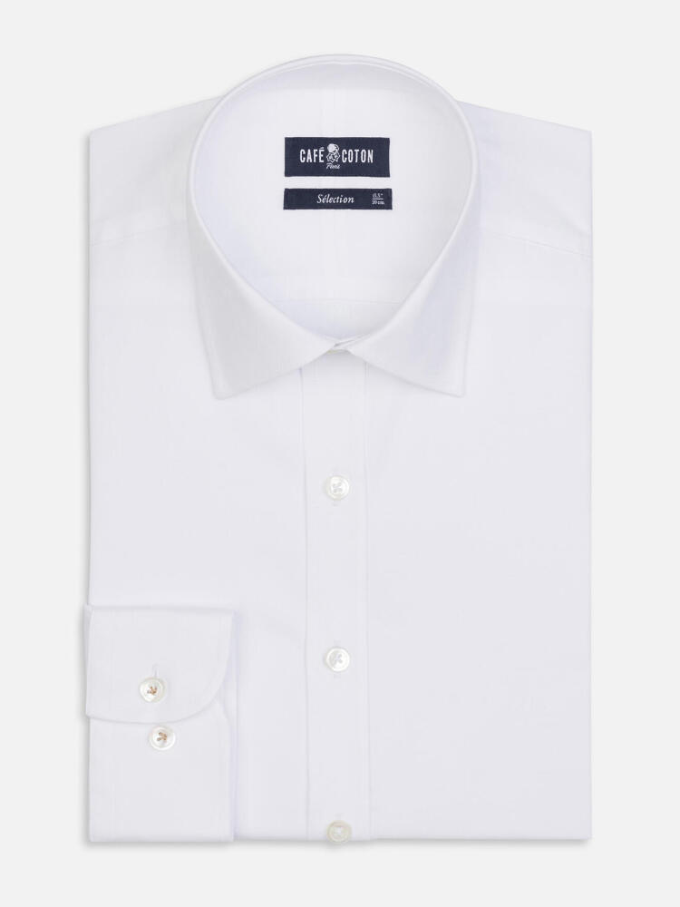 Chemise cintrée en pin point royal blanc Chemises Homme