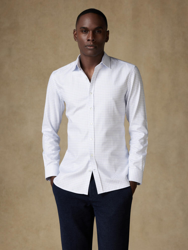 Chemise cintrée Ricky à carreaux ciel Chemises Homme