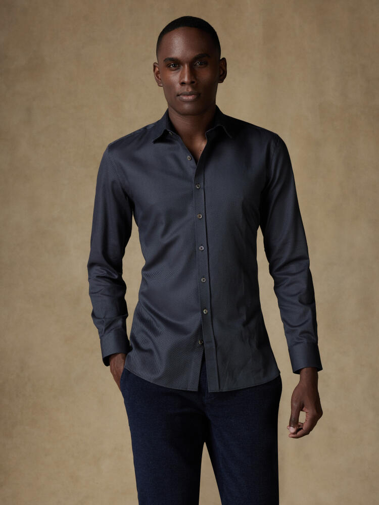 Chemise cintrée en twill royal anthracite Chemises Homme