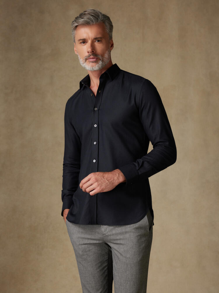 Chemise cintrée en twill royal noir Chemises Homme