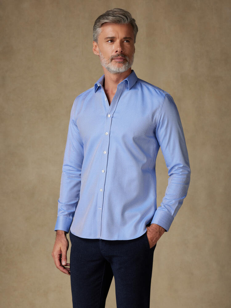 Chemise cintrée en twill royal bleu Chemises Homme