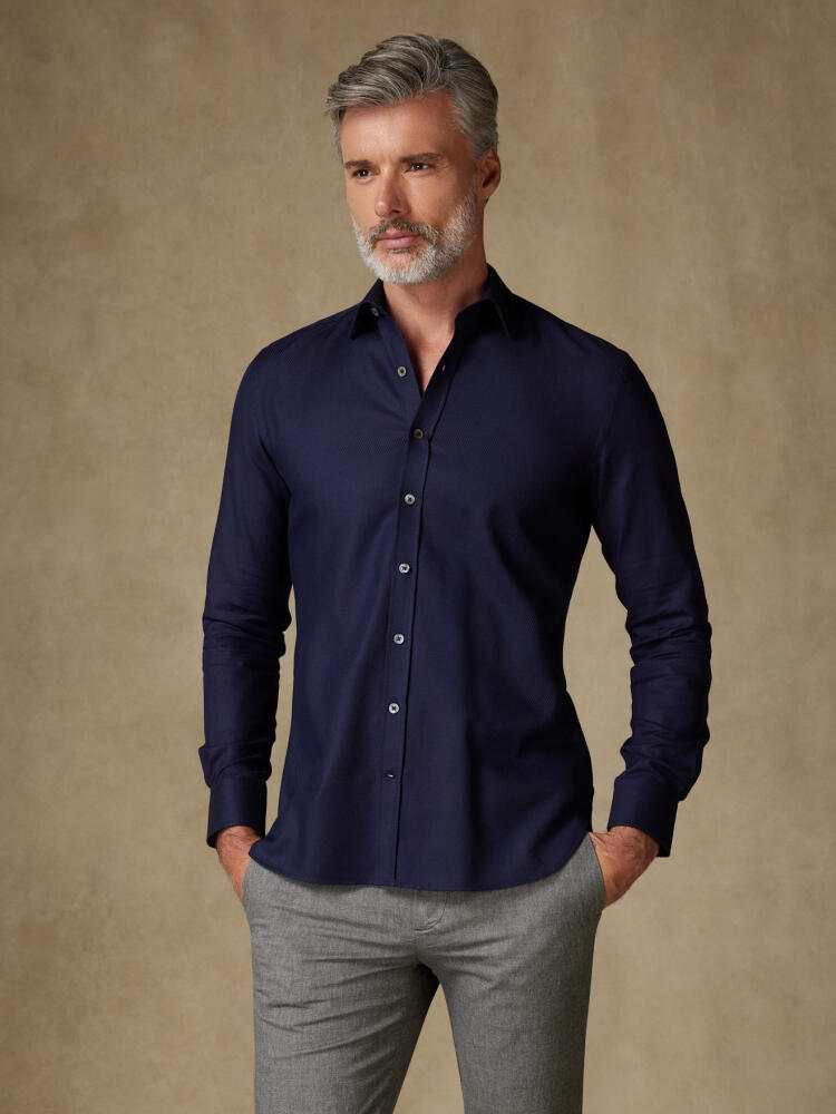 Chemise cintrée en twill royal marine Chemises Homme